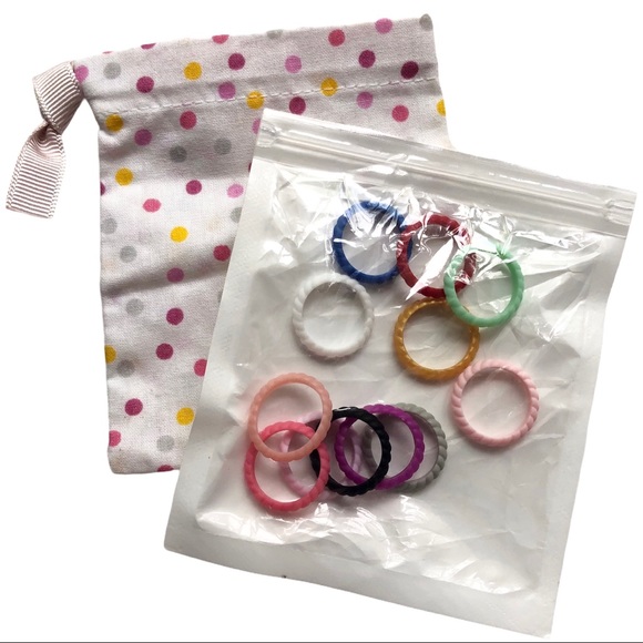 NEW 12 Silicone Rings Band Size 5 Stackable Multi-Color - Picture 9 of 9